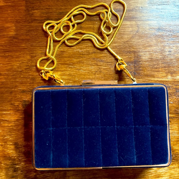 Blue pursue with gold chain. Never used. - Picture 1 of 5